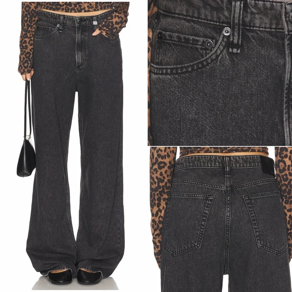 Rag & Bone Featherweight Logan Wide leg mid Jeans - Picture 1 of 12